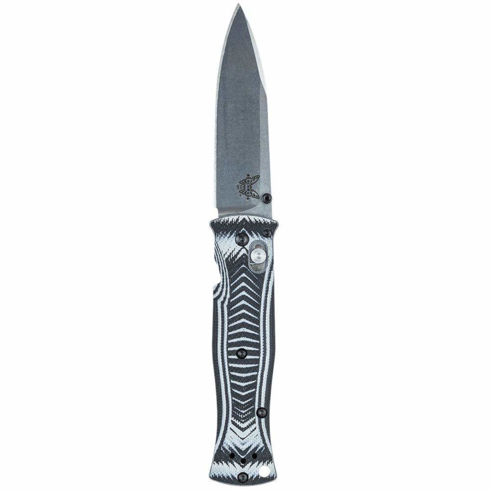 Benchmade Pardue 3.25&quot; Drop Point AXIS Lock Knife / Black-Gray G10 / Satin ( Discontinued )