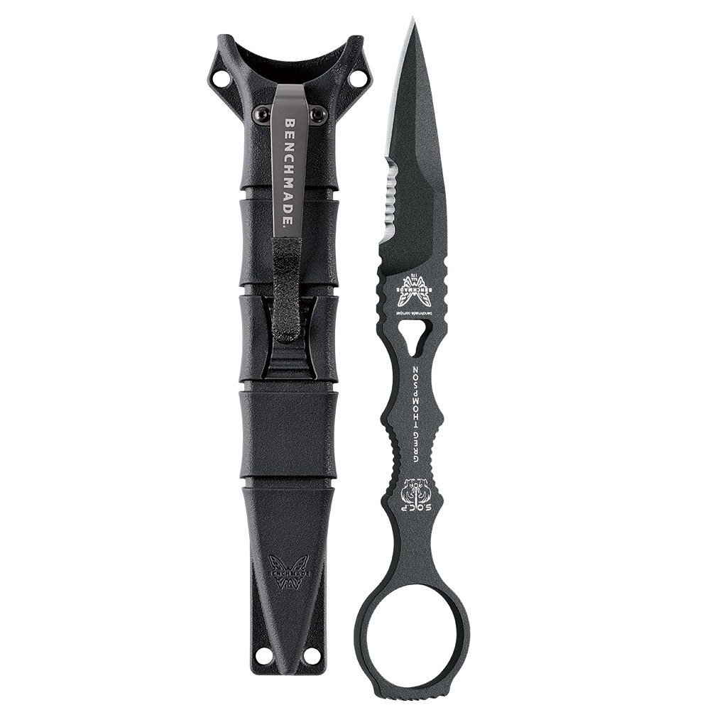 Benchmade SOCP 3.22&quot; Bayonet Fixed Blade Knife / Black Serrated / Black Sheath ( Discontinued )