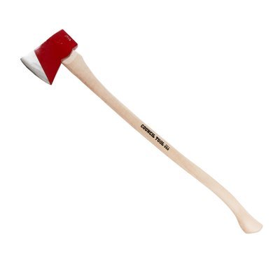 Council Tool - Jersey Pattern SIngle Bit Axe, 36" Curved Hickory Handle (3.5lb)