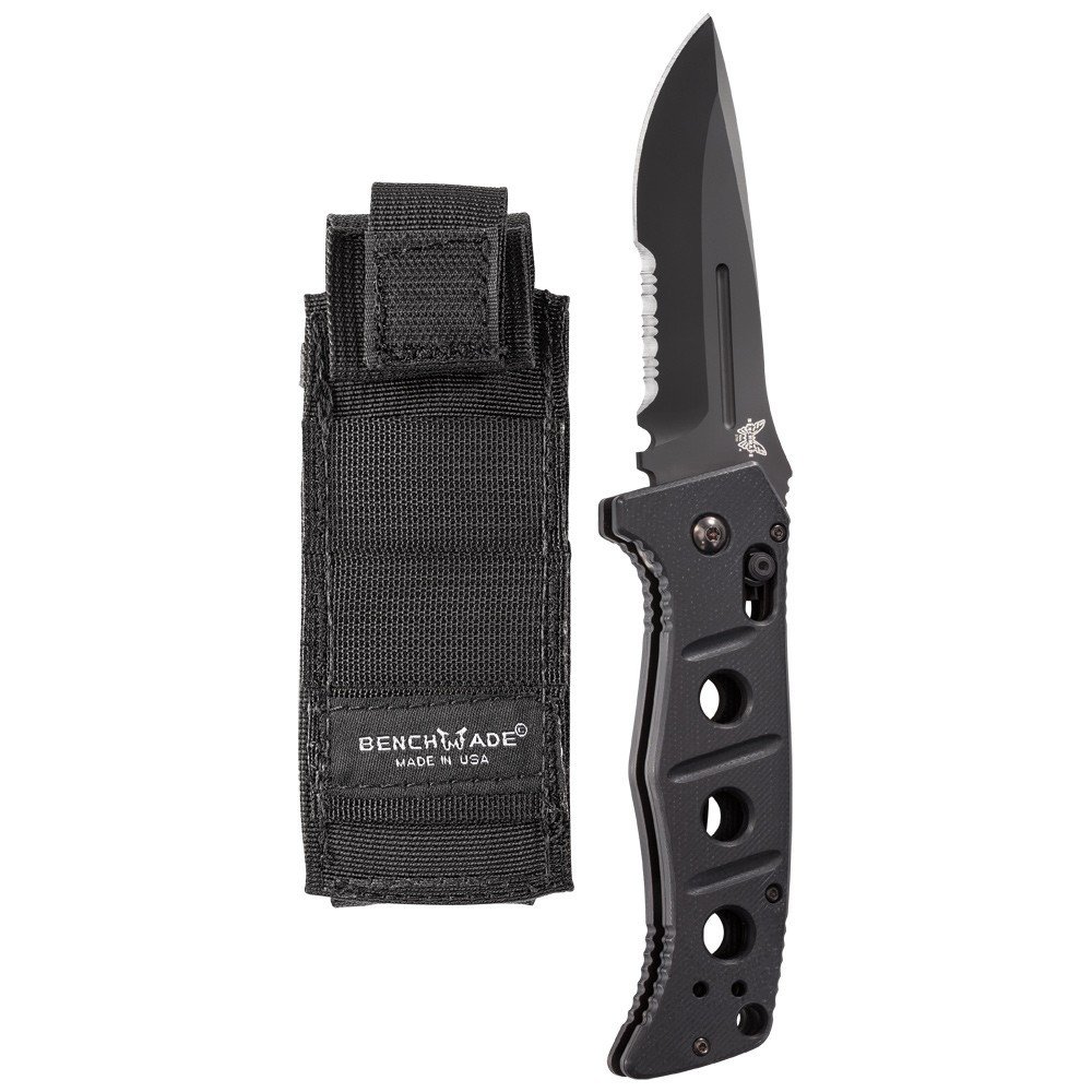 Benchmade Adamas 3.82&quot; Automatic AXIS Knife / Black Serrated / Black G10 (Discontinued)