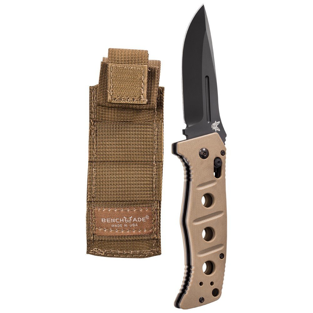 Benchmade Adamas 3.82&quot; Automatic AXIS Knife / Black / Tan G10 ( Discontinued )