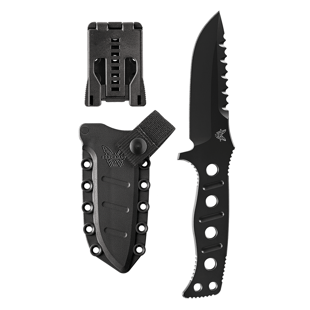 Benchmade Adamas 4.20&quot; Fixed Blade Knife / Black / Black Sheath ( Discontinued )