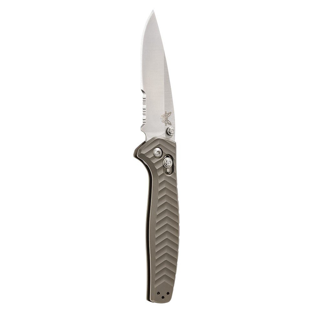 Benchmade Anthem 3.5&quot; AXIS Lock Knife / Stonewash Serrated / Bronze Titanium / 20CV (Discontinued)