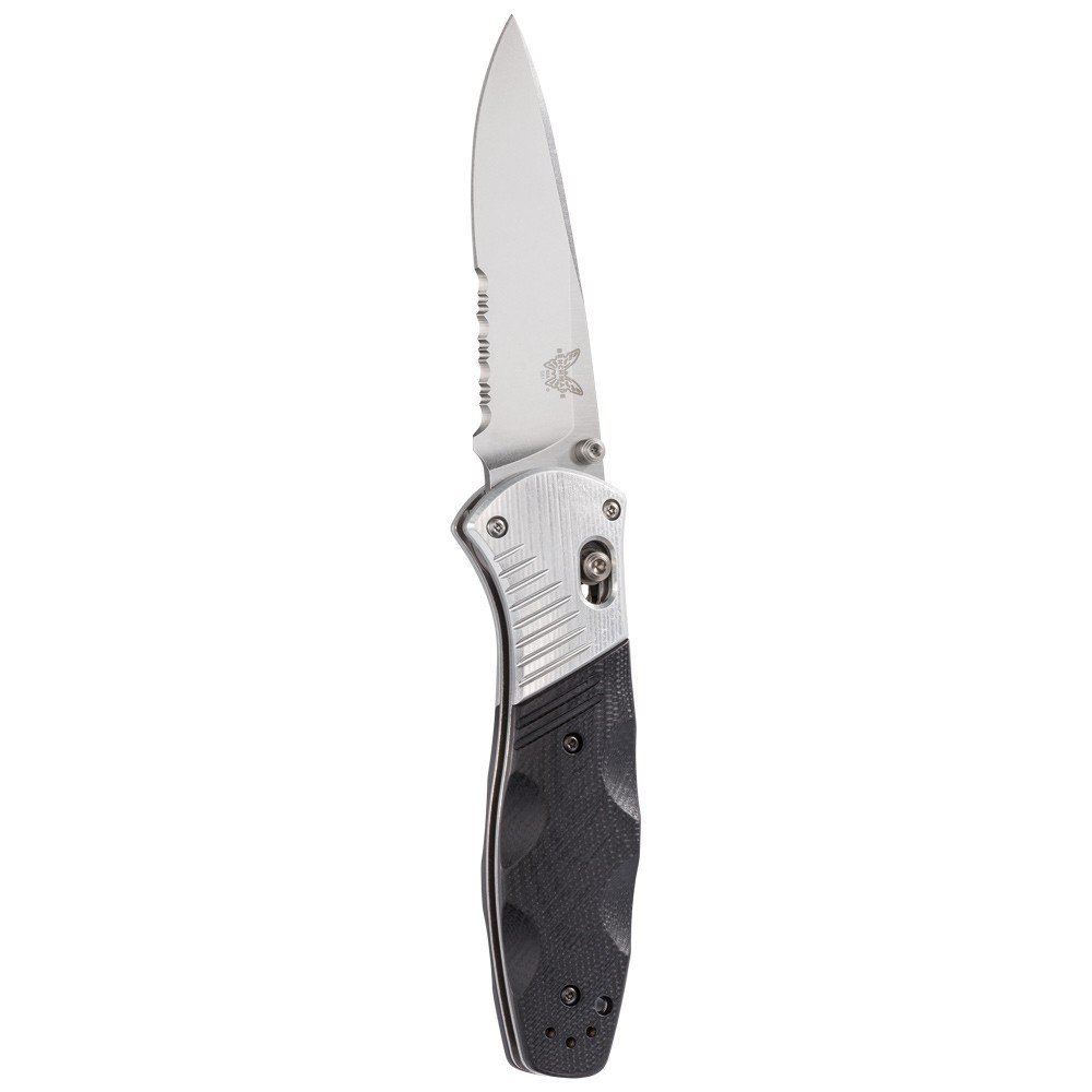 Benchmade Barrage 3.6&quot; AXIS-Assist Knife / Satin Serrated / Black G10 / Aluminum (Discontinued)