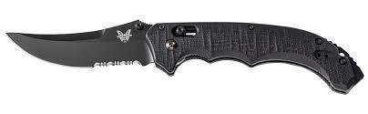 Benchmade Bedlam 3.95&quot; AXIS Lock Knife / Black Serrated / Black (Discontinued)