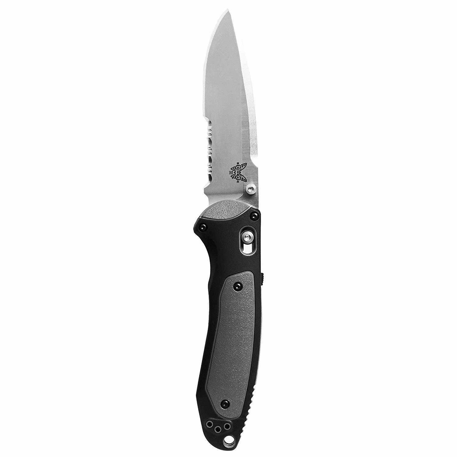 Benchmade Boost 3.7&quot; AXIS-Assist Knife / Satin Serrated / Black-Gray (Discontinued)