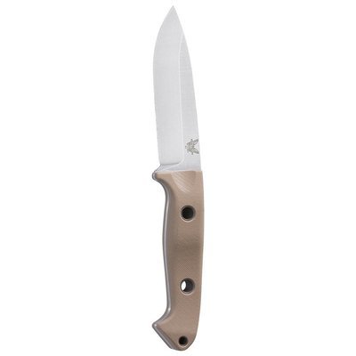 Benchmade Bushcrafter 4.43" Sibert Fixed Blade Knife / Satin / Sand G10 ( Discontinued )
