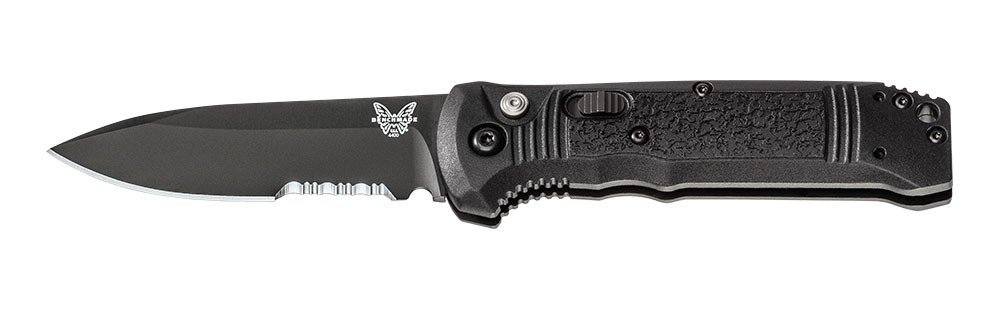 Benchmade Casbah 3.4&quot; Automatic Knife / Black Serrated / Black Grivory
