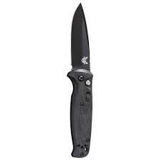 Benchmade CLA 3.4&quot; Drop Point Automatic Knife / Black / Black G10
