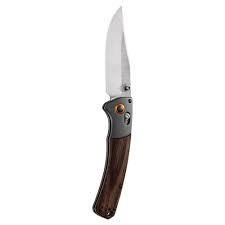 Benchmade Crooked River 4" AXIS Lock Knife / Satin / Dark Wood