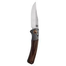 Benchmade Crooked River 4&quot; AXIS Lock Knife / Satin / Dark Wood