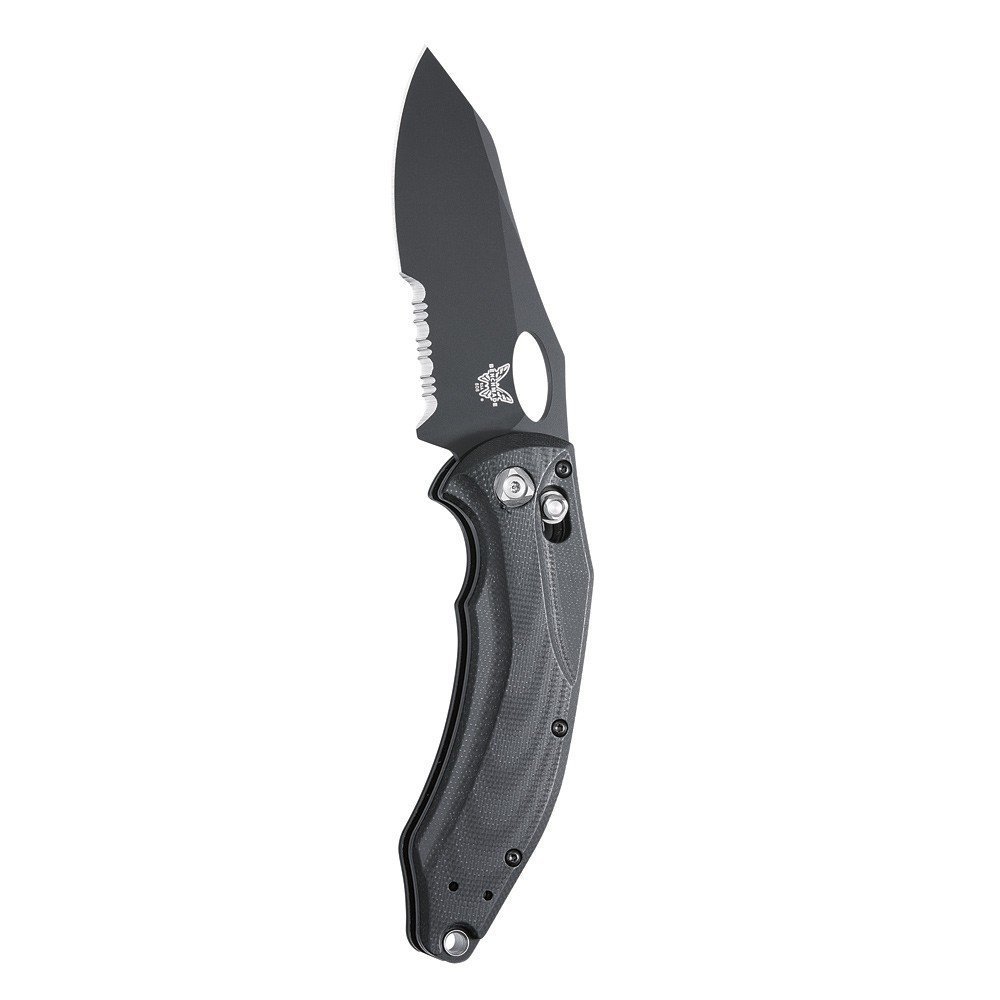 Benchmade Loco 3.68&quot; AXIS Lock Knife / Black Serrated / G10 Black (Discontinued)
