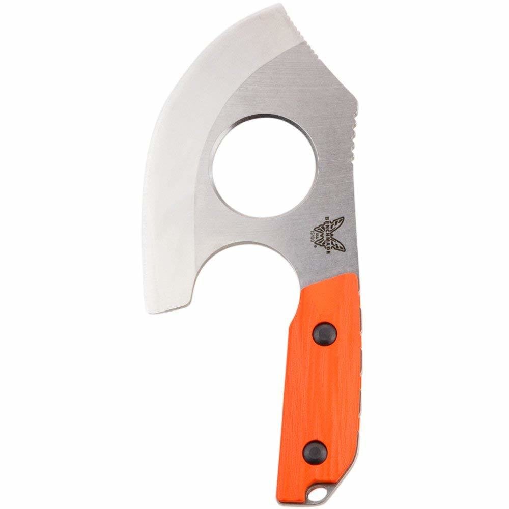 Benchmade Nestucca 4.41&quot; Cleaver Fixed Blade / Satin / Orange G10 (Discontinued)