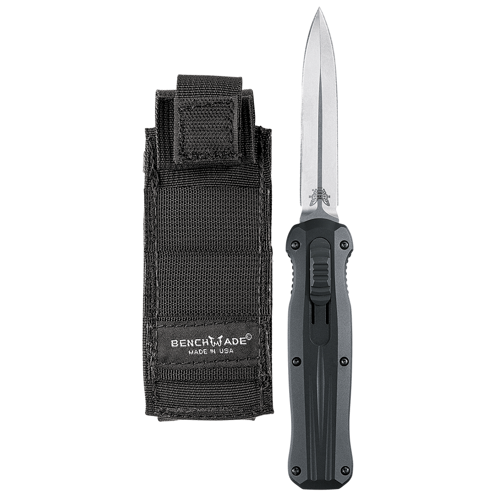 Benchmade Pagan 3.96&quot; D/A OTF Automatic Knife / Stonewash / Black (Discontinued)