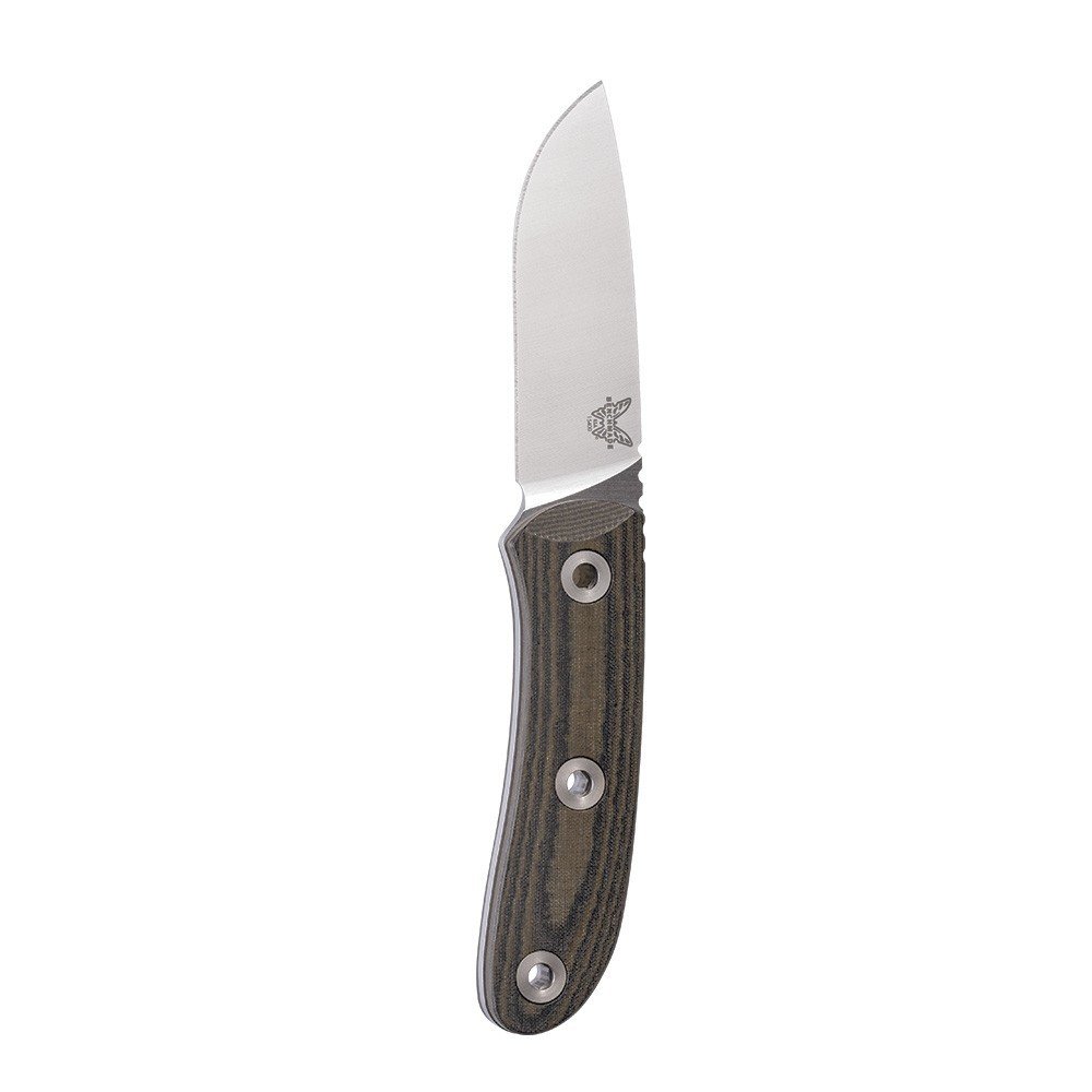 Benchmade Pardue Hunter 3.48&quot; Fixed Blade Knife / Satin / OD Green Micarta ( Discontinued )