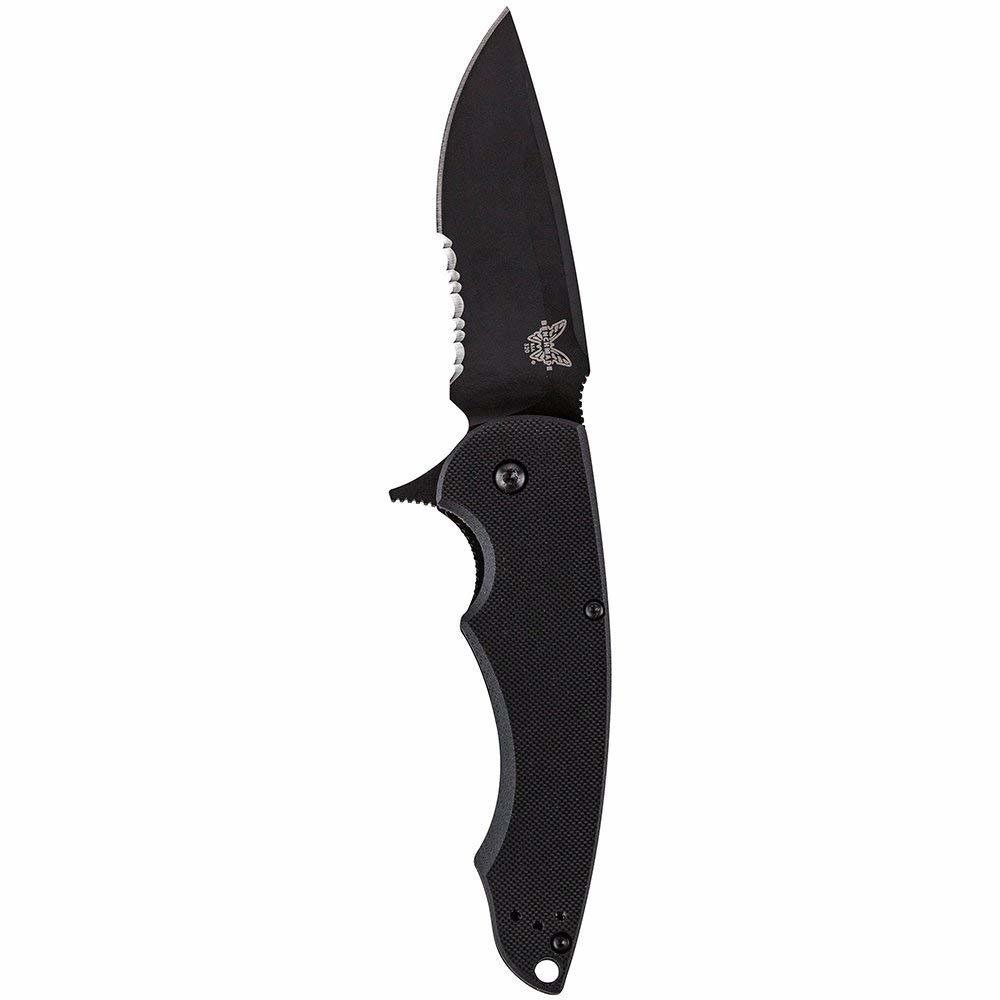 Benchmade Precinct 3.3&quot; Flipper Liner Lock Knife / Black Serrated / Black G10 (Discontinued)