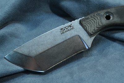 3DK Riot 3.7" Fixed Tanto Point, Elmax Blade / Black Micarta handle