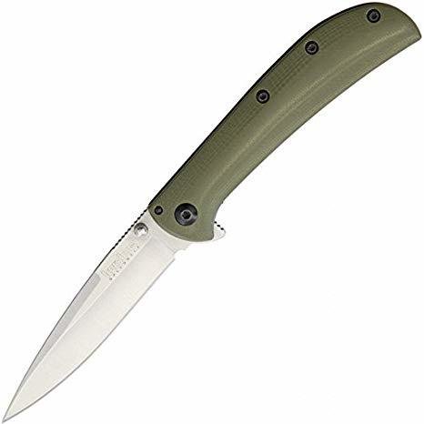 Kershaw AM-3 3.1&quot; Assisted Opening Knife, Satin / Green G-10 ( Discontinued )