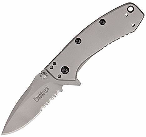 Kershaw Cryo 2.75&quot; Assisted Opening Flipper, Satin Serrated / Satin Steel ( Discontinued )