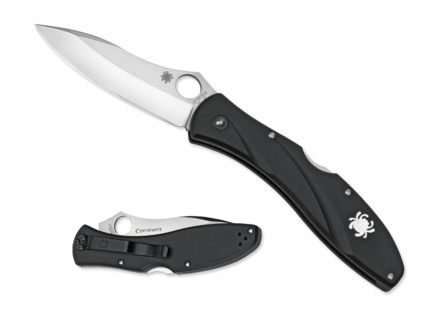 Spyderco Centofante 3 3.125&quot; Knife Folder, Black FRN / Satin