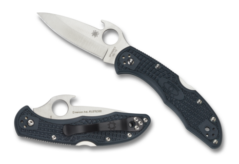 Spyderco Delica 4 2.88&quot; Emerson Opener Folder, Gray FRN / Satin