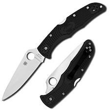 Spyderco Endura 4 3.75&quot; Flat Ground Knife, Black FRN / Satin