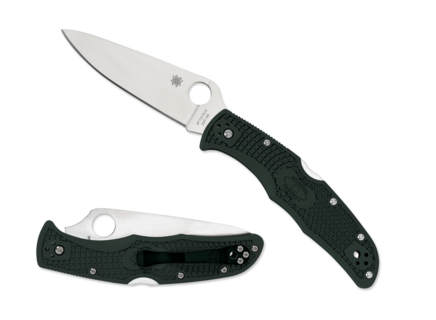 Spyderco Endura 4 3.75&quot; Knife, Green FRN / Satin ZDP-189