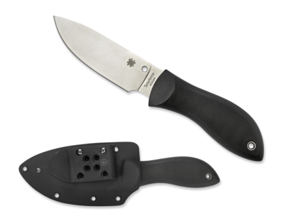 Spyderco Bill Moran 3.88&quot; Drop Point Fixed Blade Knife, Black FRN / Satin