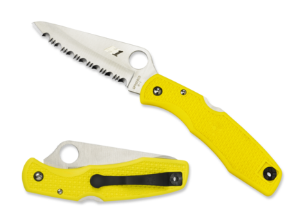 Spyderco Pacific Salt Knife,  Yellow FRN / H-1 Satin Serrated