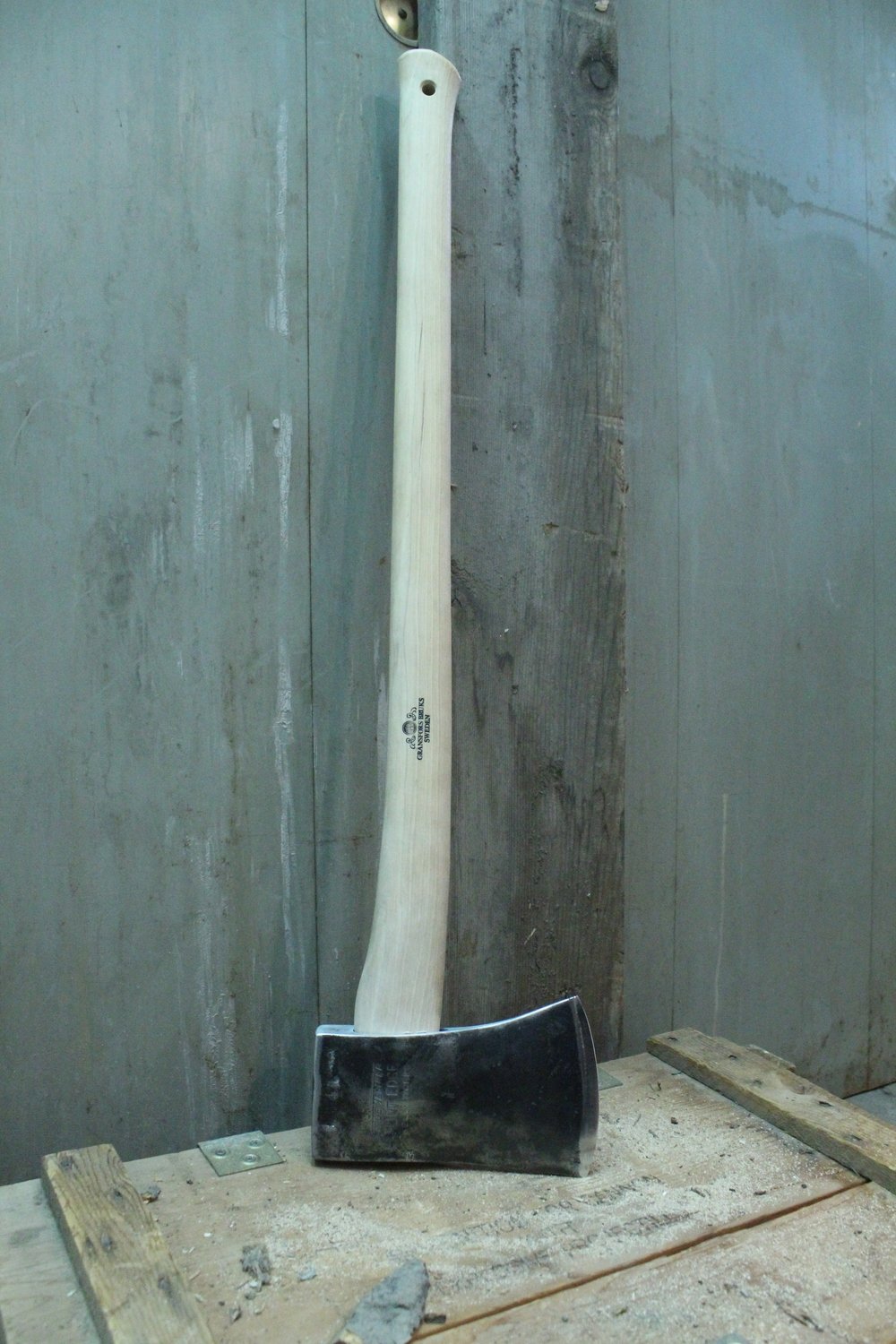 Re-Hang True Tmper Flint Edge Kelly Works Felling Axe, 32&quot; Straight Flared Gränsfors Handle ( 4lbs )