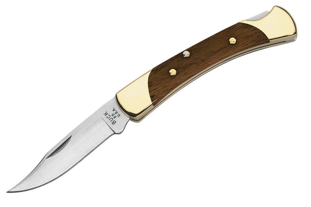Buck  55 2.375&quot; Lockback Knife, Brass &amp; Walnut / Satin