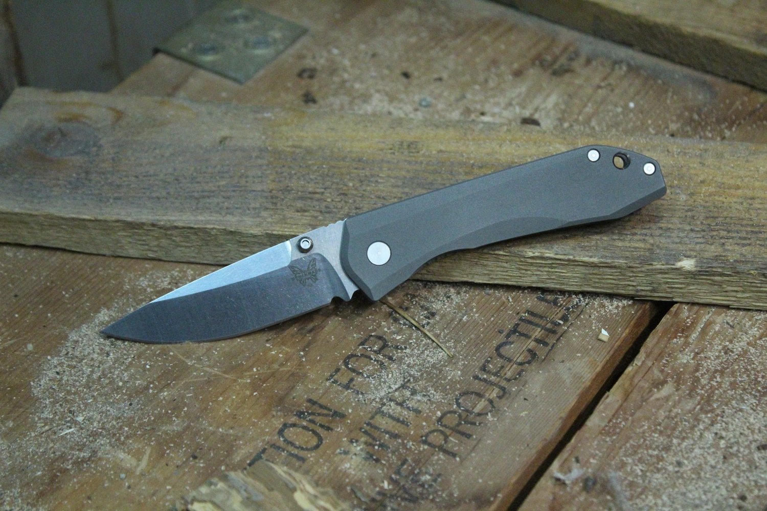 Benchmade 765 Mini Monolock 3.24&quot; Titanium Knife / Satin (Pre-Owned)