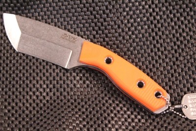 3DK Riot 3.7" Fixed Tanto Point, K110 Blade / Orange G10 handle