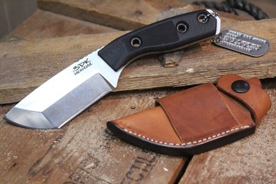 3DK Riot 3.7" Fixed Tanto Point, Elmax Blade / Black G10 handle