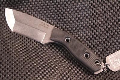 3DK Riot 3.7" Fixed Tanto Point, Elmax Blade / Black G10 handle