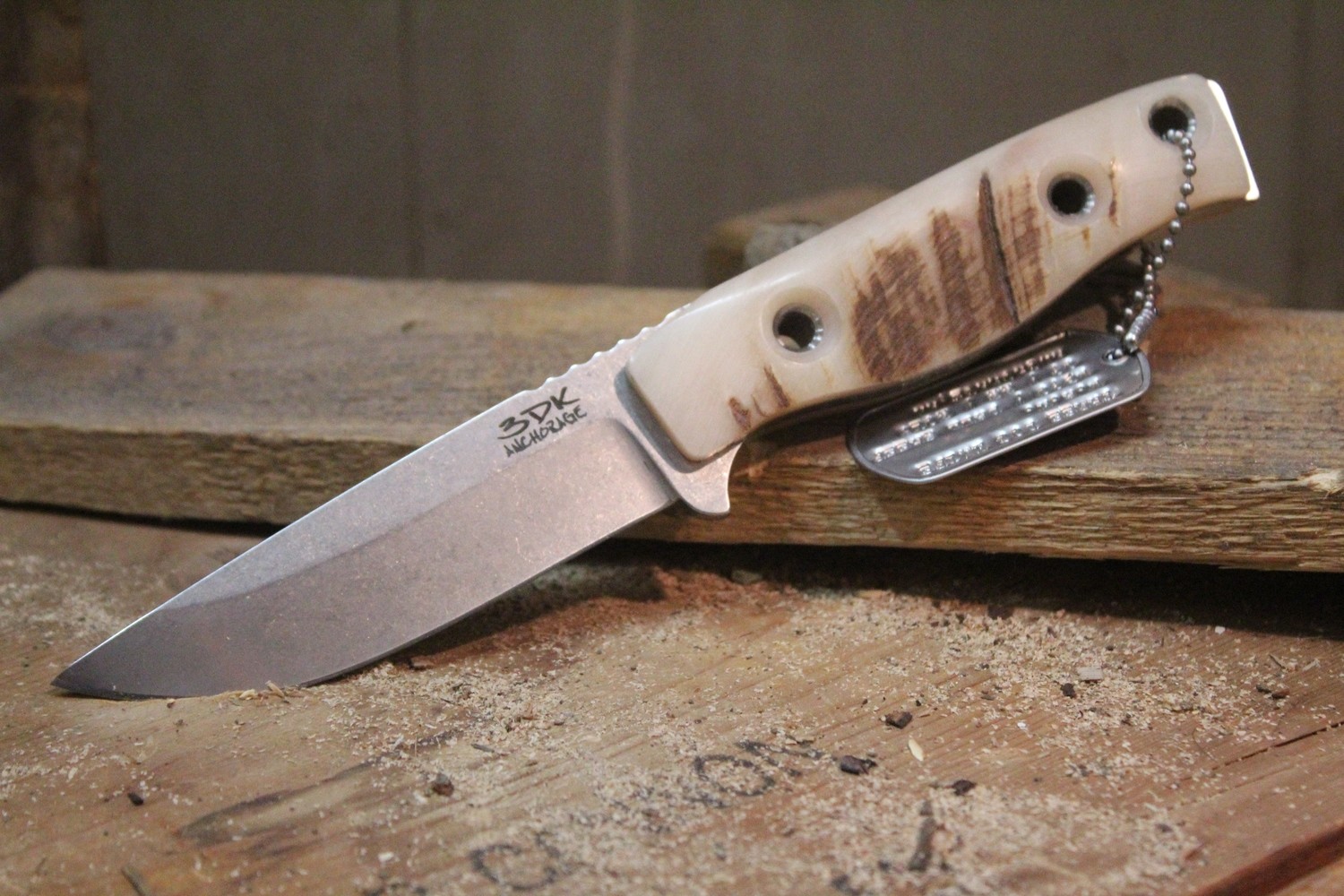 3DK MAK 4&quot; Fixed Drop Point, M390 Blade / Dall Sheep Handle