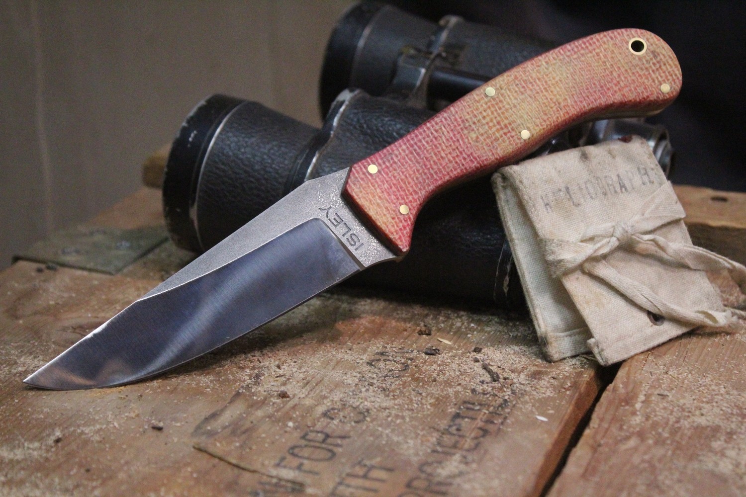 Isley Blades M7A 4.37&quot; Fixed Blade Knife, Tequila Sunrise Micarta / A2