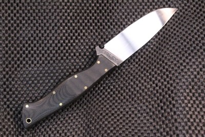 Isley Blades M4 4.5" Fixed Blade Hunter, Black Canvas Micarta / Flat Ground O1