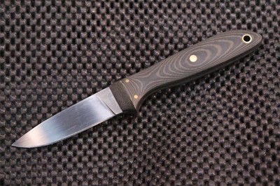 Isley Blades M25 2.75" Fixed Blade, Black &amp; Green Micarta / Polished O1