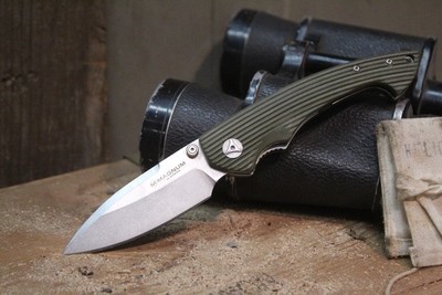 Boker Magnum 2Grip 3.375" Folding Knife, Green G10 / Stonewash ( Pre Owned ) 