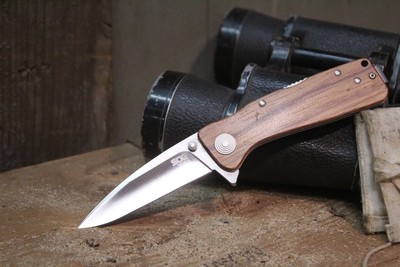 SOG Twitch XL 3.25" Spring Assisted Knife, Rosewood / Satin ( Pre Owned )