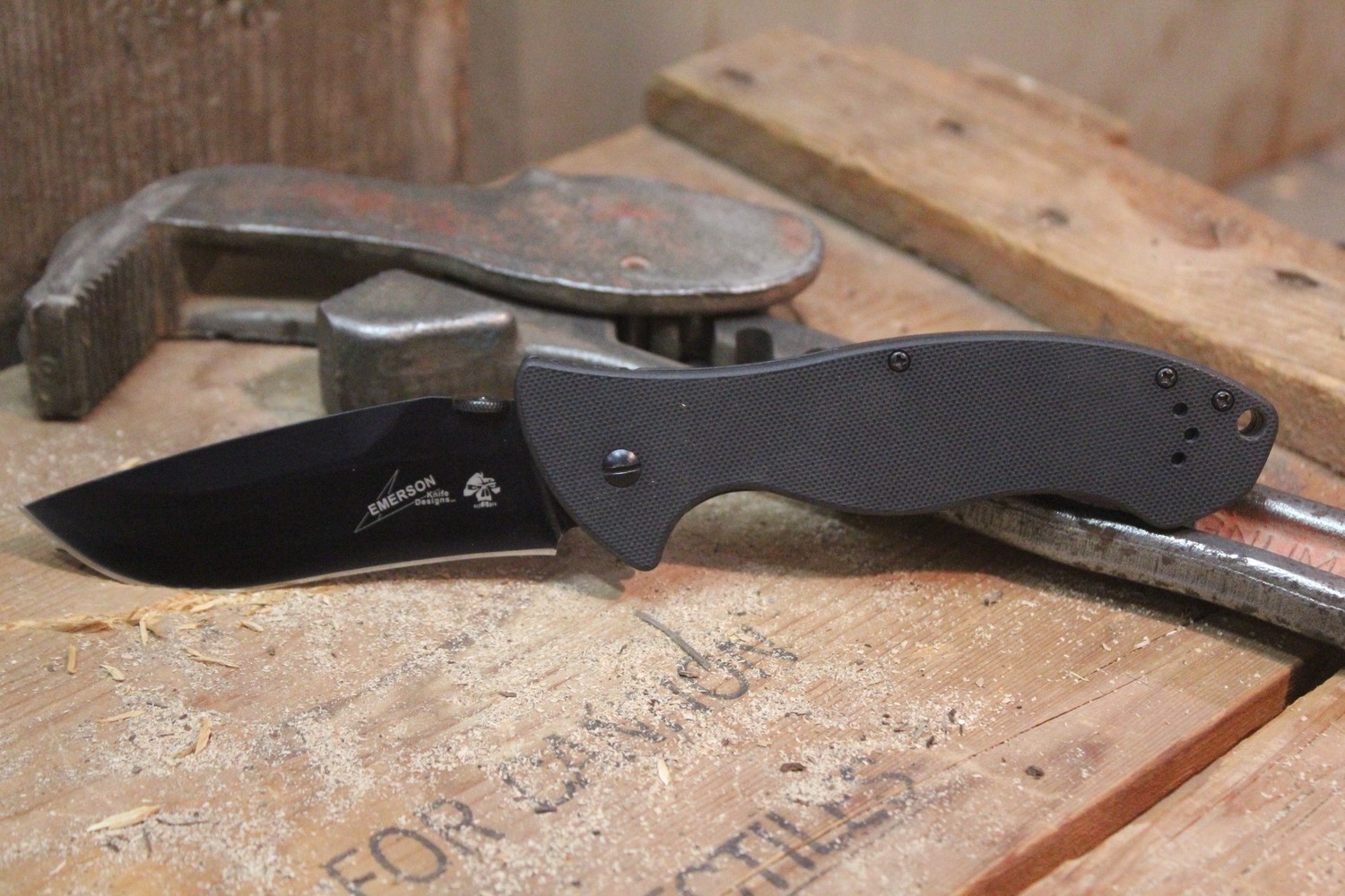 Kershaw Emerson CQC-9K 3.5&quot; Liner Lock Knife Black G-10, Black (Pre Owned)