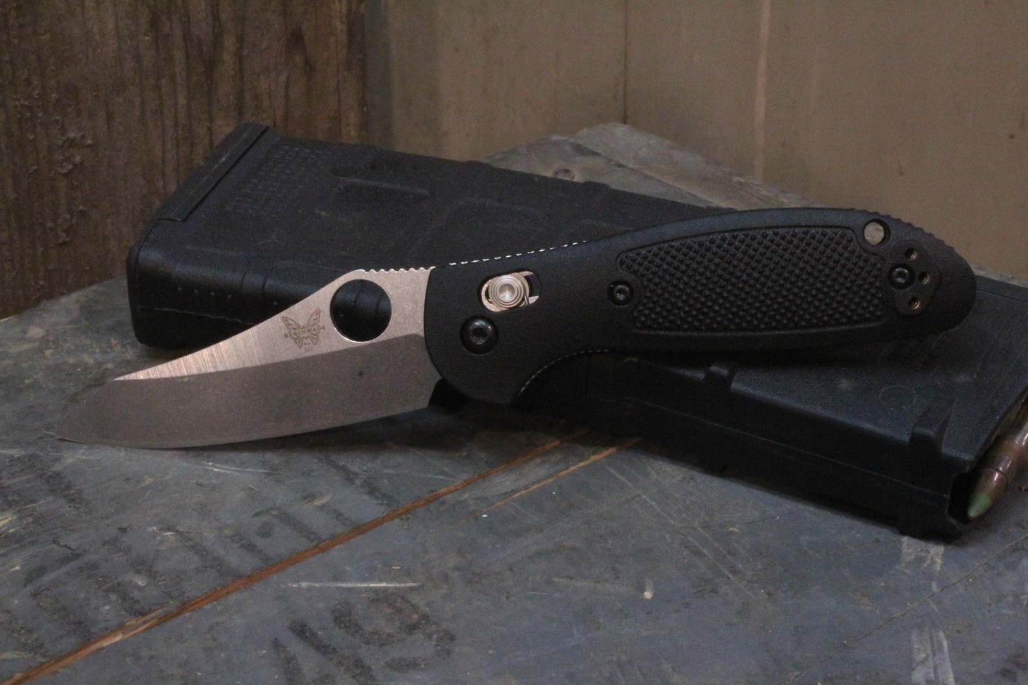 Benchmade Mini Griptilian 2.91&quot; AXIS Lock Knife / Satin / Black / S30V