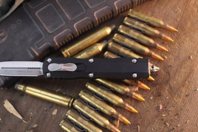 Microtech Dirac Dagger 2.88" Automatic OTF / Black Aluminum / Stonewash