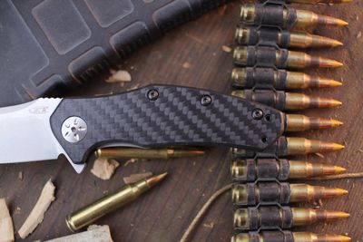 Zero Tolerance 0770CF 3.25" Assisted Linerlock Flipper / Carbon Fiber / Stonewash S35VN ( Pre Owned )