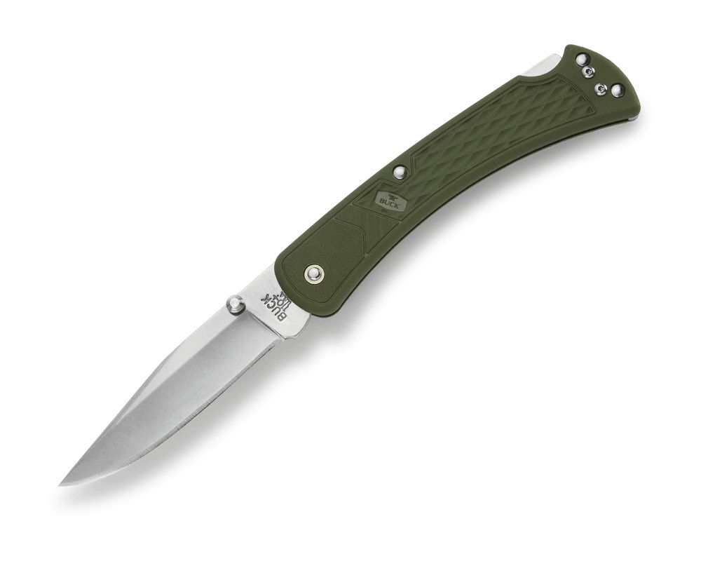 Buck 110 Slim Select 3.625" Lockback Folder / OD Green GFN / Satin 420