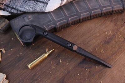 Half Face Blade Ringed Flathead Tool / Black G-10 / Black Cerakote O1