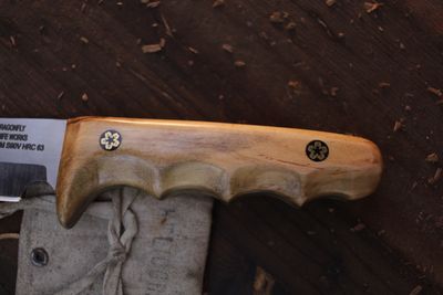 Dragonfly Knife Works Moose Skinner 3" Fixed Blade / Ambrosia Maple / Satin S90V