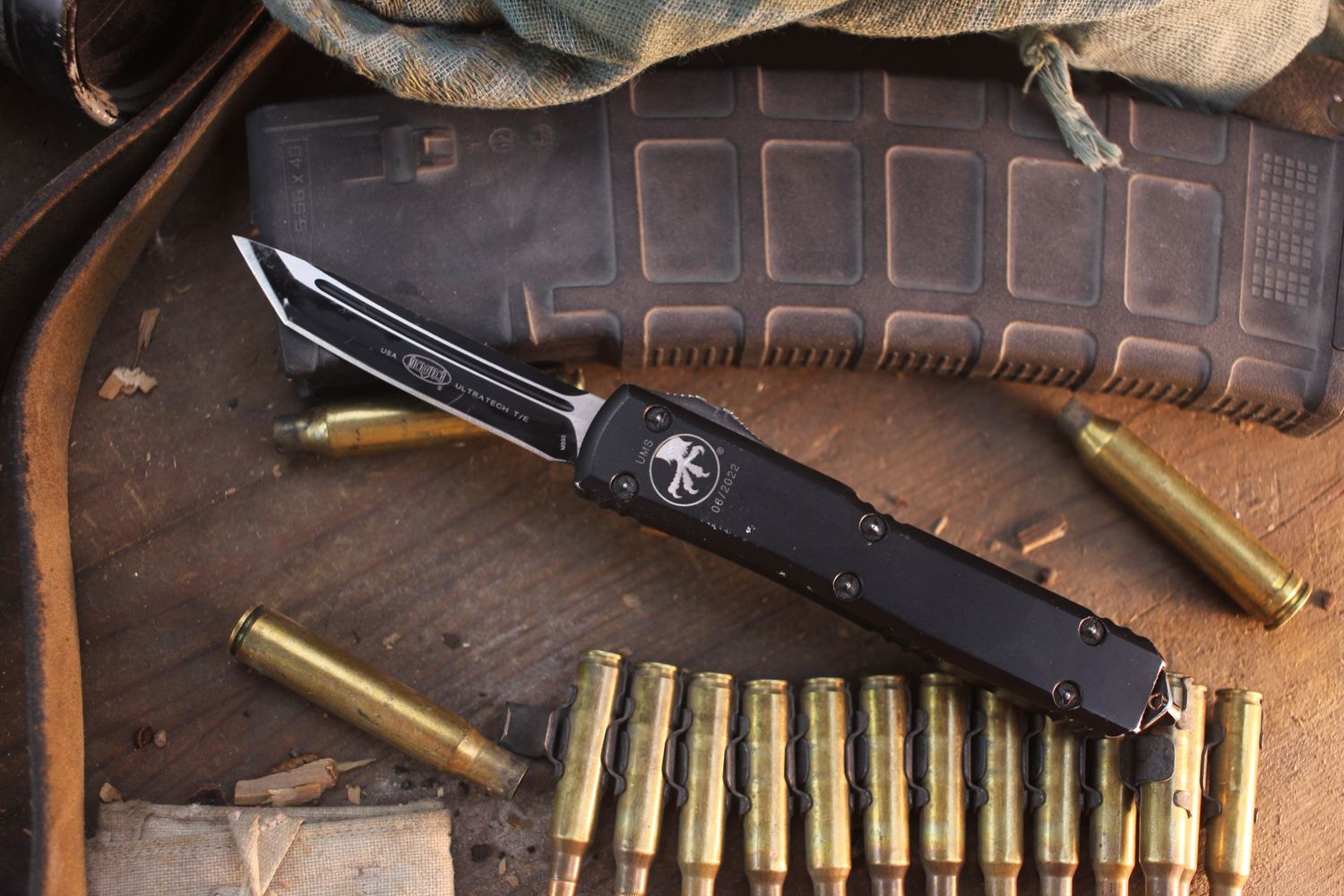Microtech Ultratech UMS T/E 3.4" OTF Auto / Black Aluminum / Black M390 ( Pre Owned )