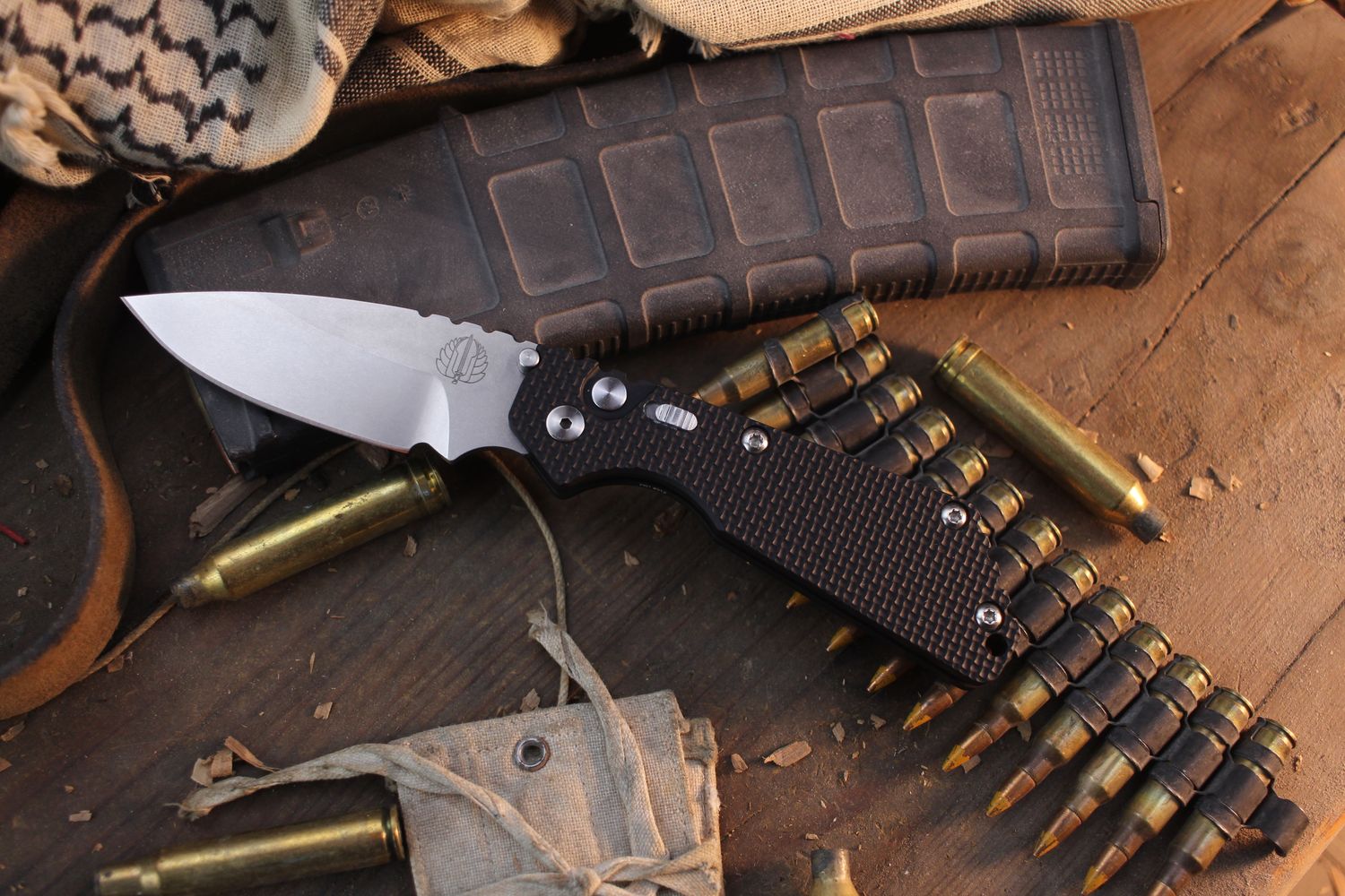 Pro-Tech Strider SnG 3.5" Button Lock Auto Folder / Black Knurled Aluminum / Stonewashed 154CM ( Pre Owned )